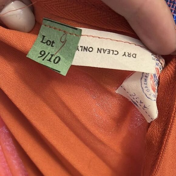 True Vintage 1970s Rust Orange Maxi Dress – ILGWU Union Made – Boho Prom Gown - Picture 7 of 8